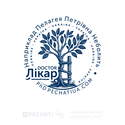 Авторський дизайн печатки лікаря вертебролога Цікаві рішення в макетах печатки лікаря