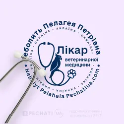 Заказать печать с авторским дизайном для врача-ветиринара